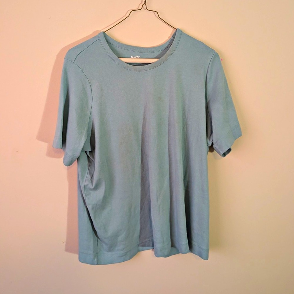 Duluth Trading Co Mens 3XL Big & Tall Blue Tagless Logo Crew Tee